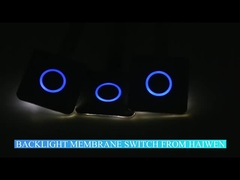 Grabado en relieve encendido del interruptor de membrana del botón endureció el interruptor de membrana del contraluz